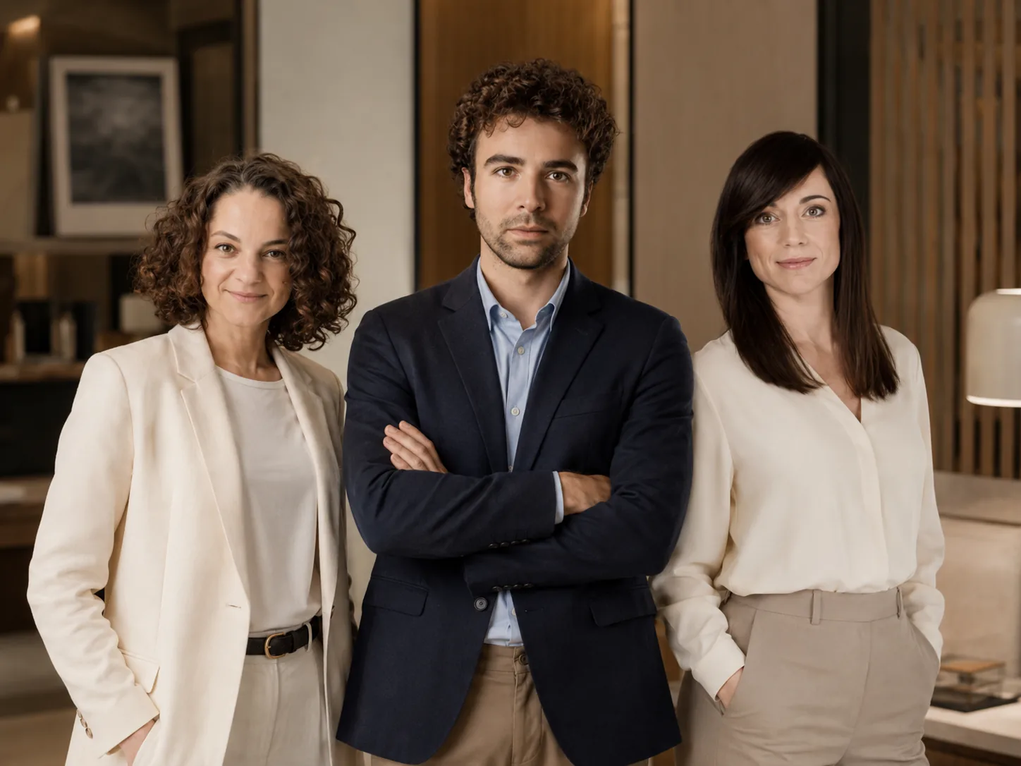 Equipo de arquitectos instructores del máster: Álvaro García, Lucía Fernández y Mariangeles Blanco
